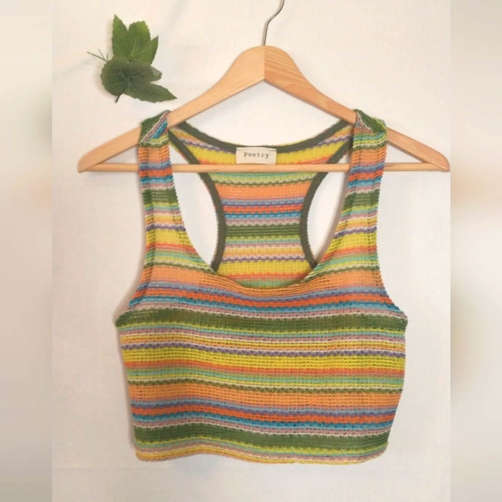 Poetry Colorful Striped Fairycore Crop Tank Top Size Small Nordstrom